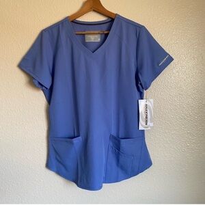Skechers Scrub Top NWT Ciel Blue V-Neck Sz S/M
